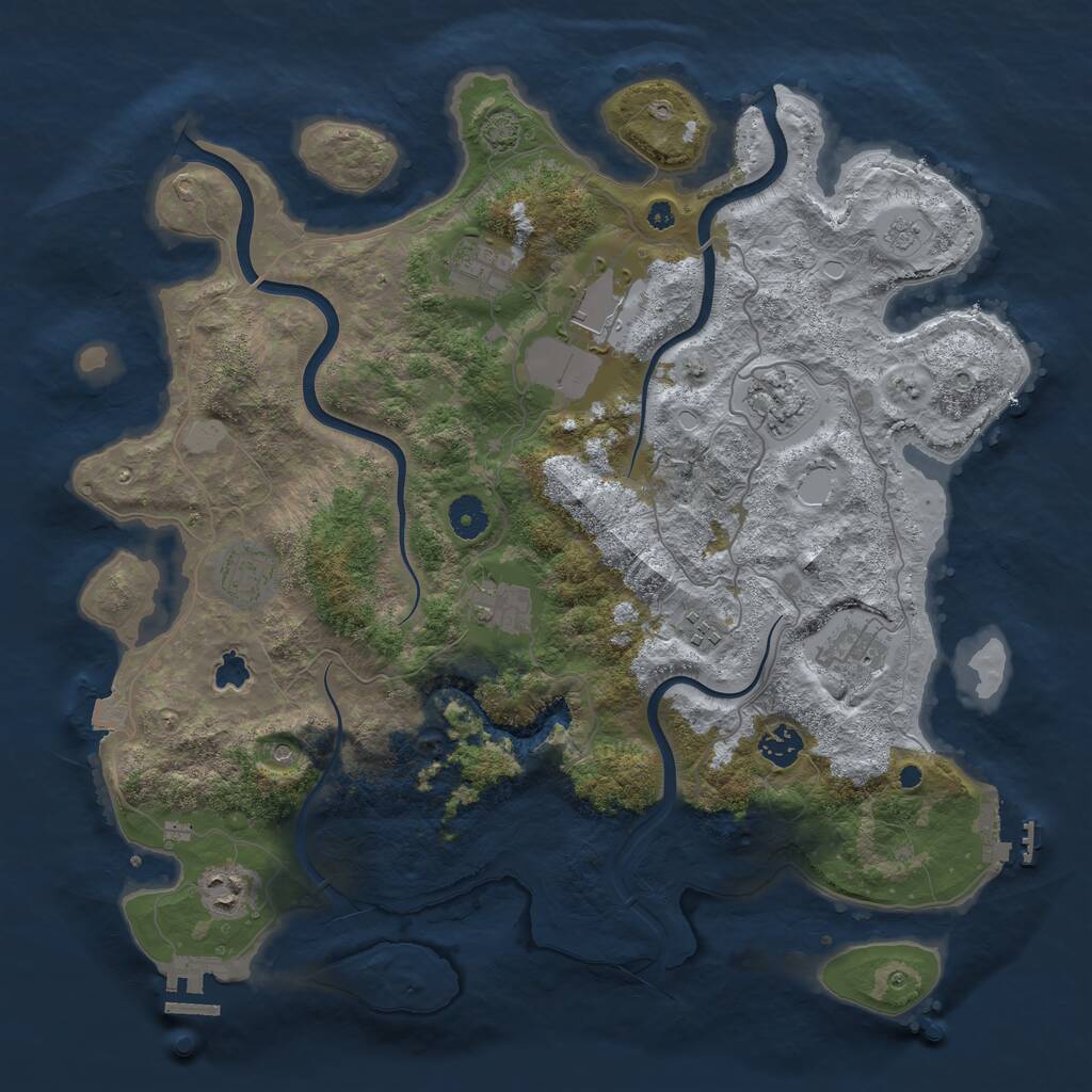 Rust Map: Procedural Map, Size: 4000, Seed: 982354, 15 Monuments
