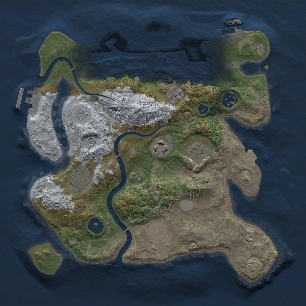 Rust Map: Procedural Map, Size: 3000, Seed: 1697807928, 12 Monuments