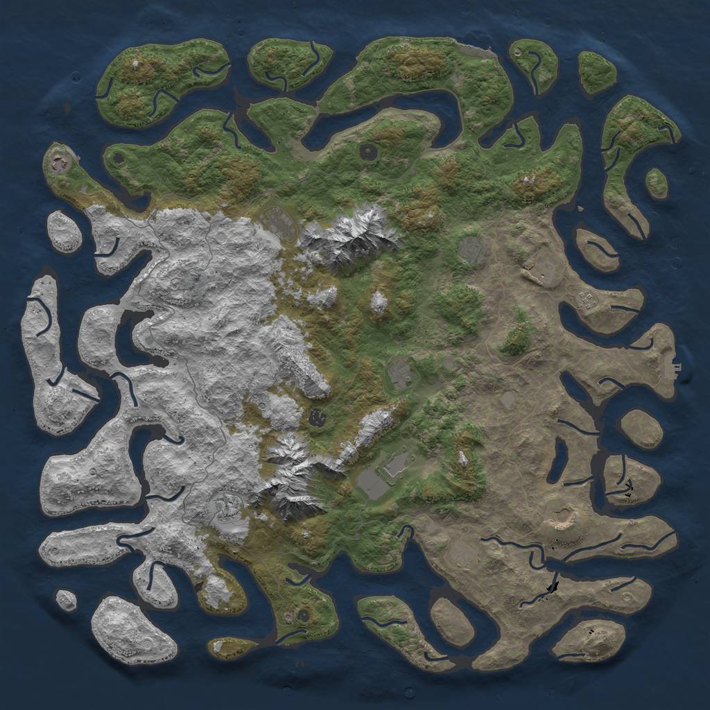 Rust Map: Procedural Map, Size: 6000, Seed: 2126, 19 Monuments