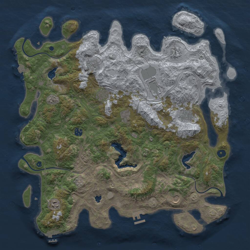 Rust Map: Procedural Map, Size: 4500, Seed: 5859, 16 Monuments
