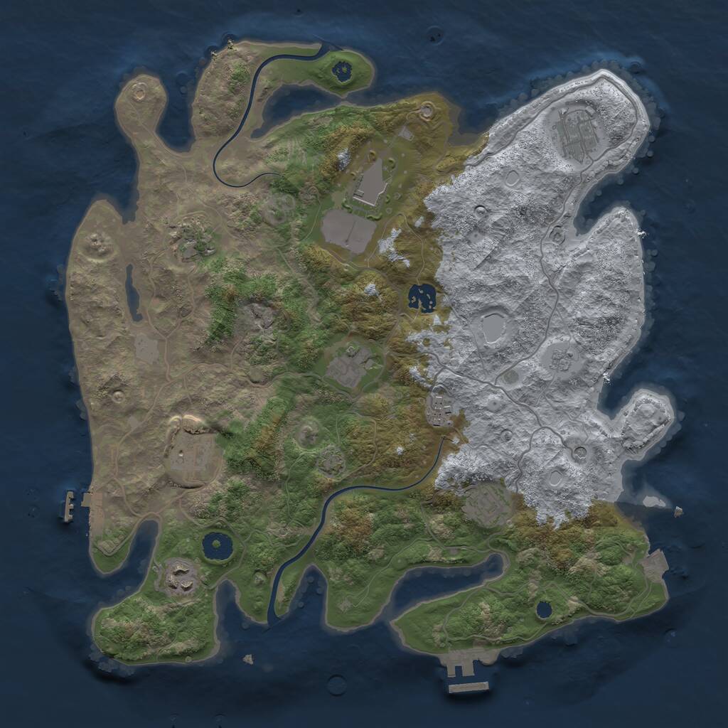 Rust Map: Procedural Map, Size: 3700, Seed: 542021402, 15 Monuments