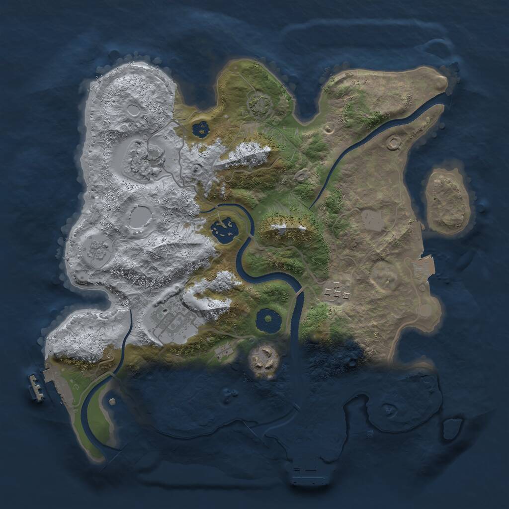 Rust Map: Procedural Map, Size: 3000, Seed: 344948905, 10 Monuments