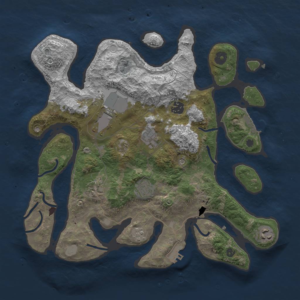 Rust Map: Procedural Map, Size: 3500, Seed: 20211201, 15 Monuments