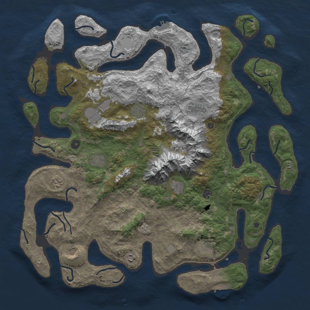 Rust Map: Procedural Map, Size: 5000, Seed: 8150, 19 Monuments