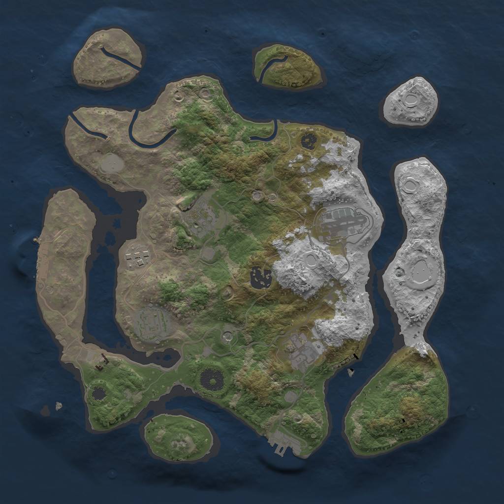 Rust Map: Procedural Map, Size: 3250, Seed: 36352, 14 Monuments