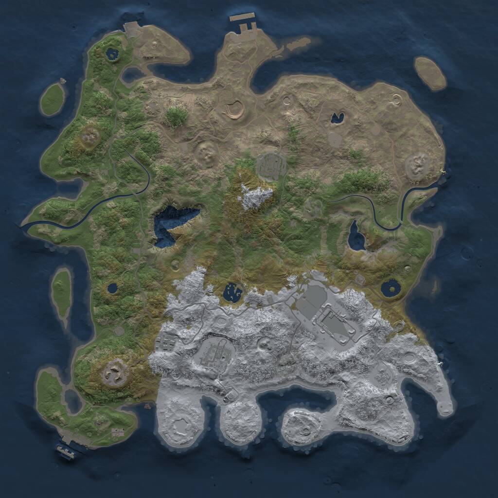 Rust Map: Procedural Map, Size: 4000, Seed: 222257222, 13 Monuments
