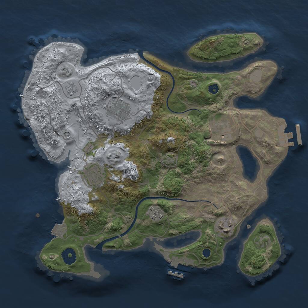 Rust Map: Procedural Map, Size: 3000, Seed: 1684637781, 11 Monuments