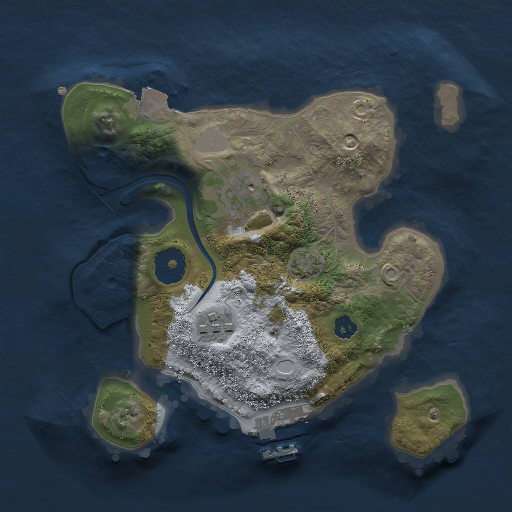 Rust Map: Procedural Map, Size: 2245, Seed: 2079373652, 5 Monuments