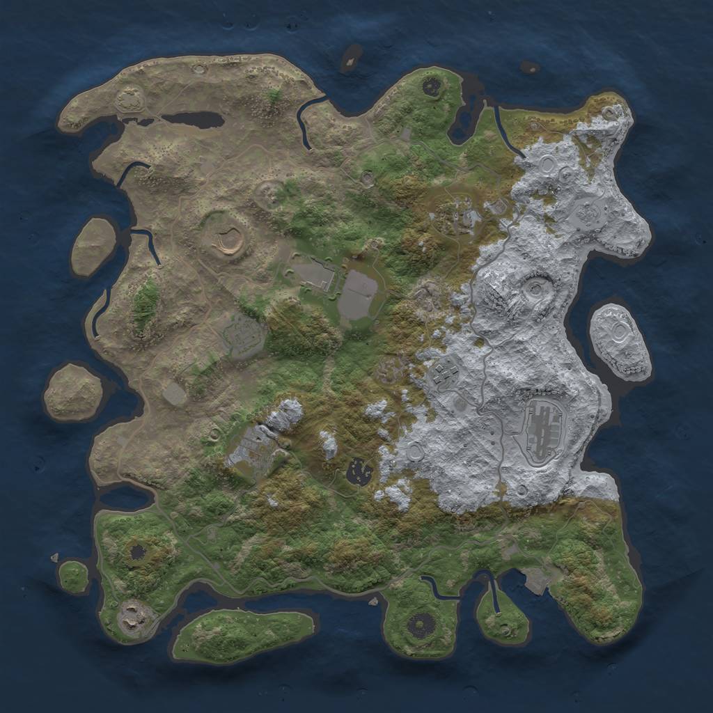 Rust Map: Procedural Map, Size: 4000, Seed: 680177876, 15 Monuments