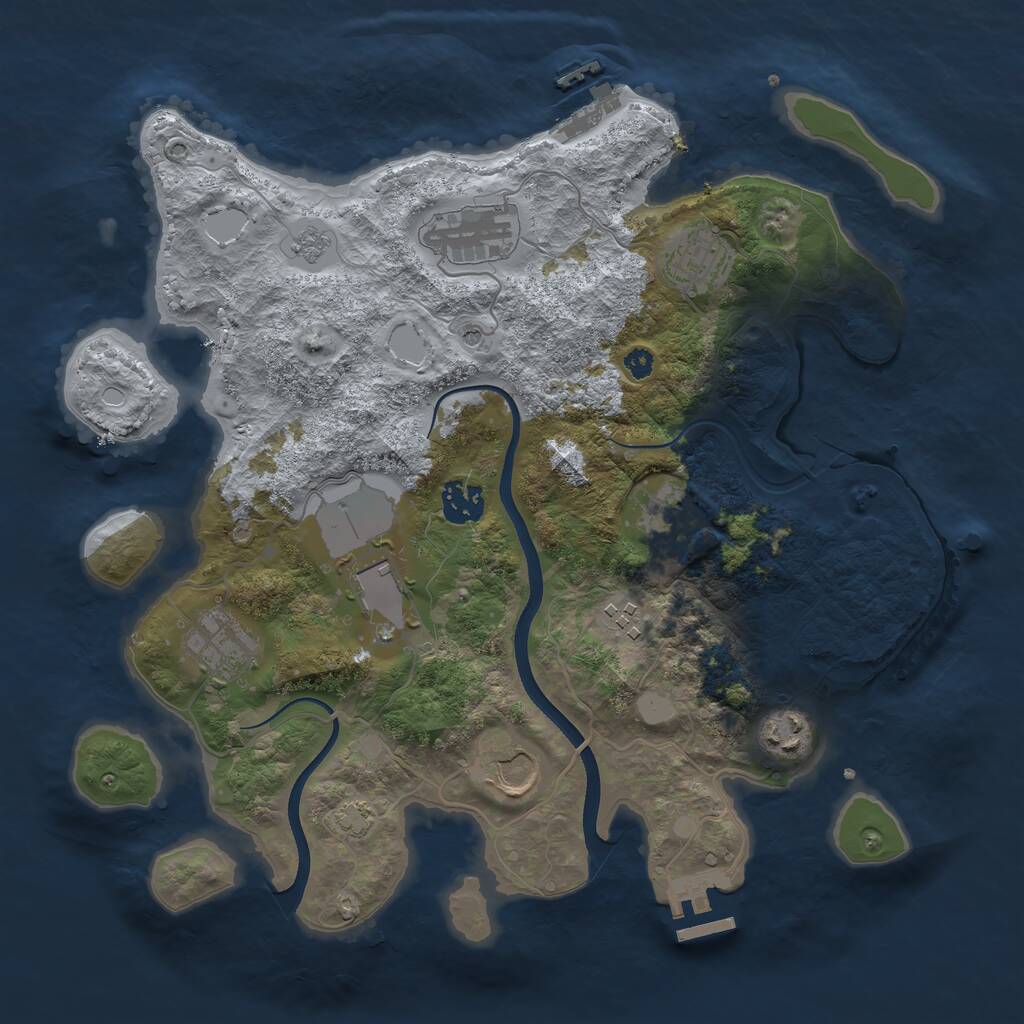Rust Map: Procedural Map, Size: 3500, Seed: 71729484, 15 Monuments
