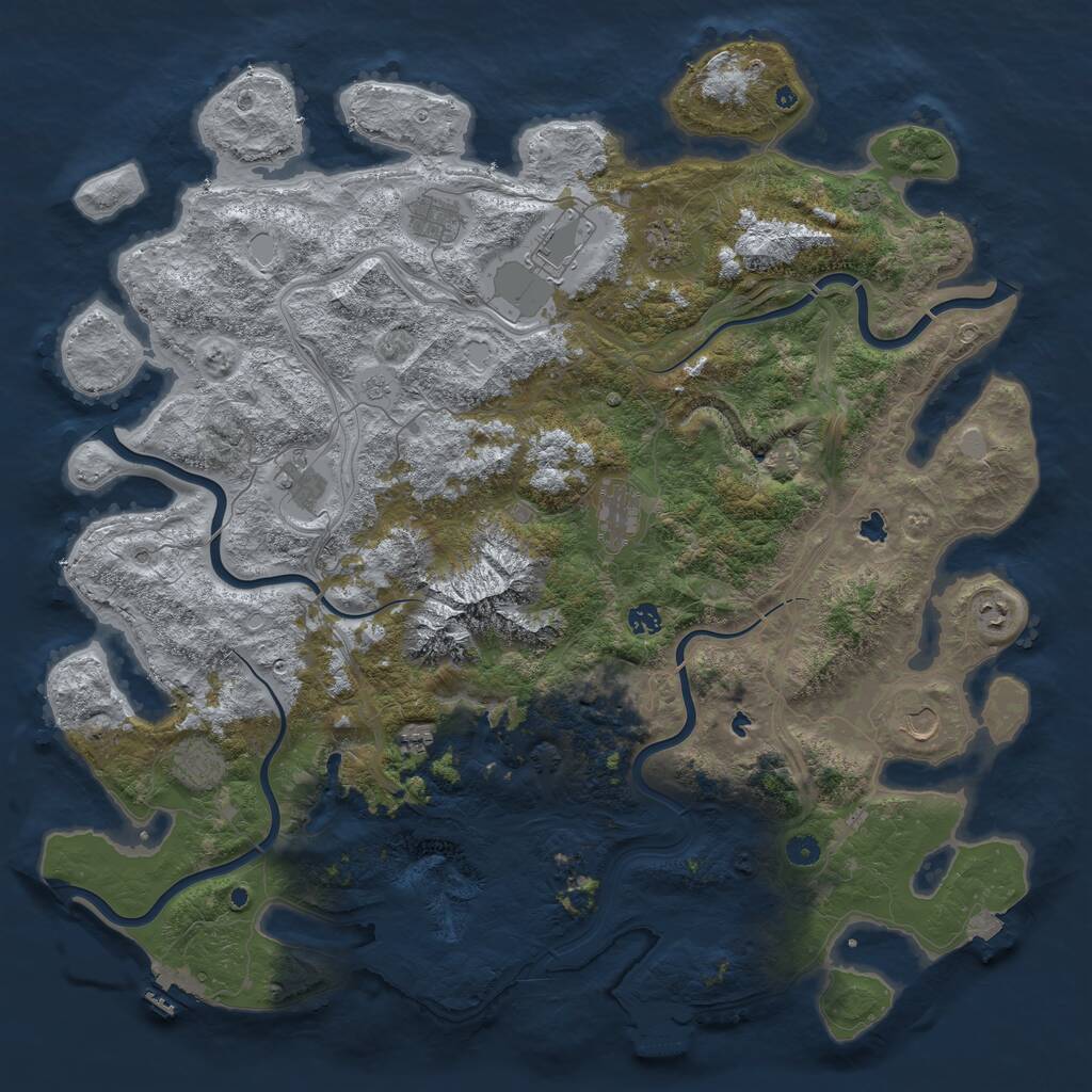 Rust Map: Procedural Map, Size: 5000, Seed: 235344, 17 Monuments