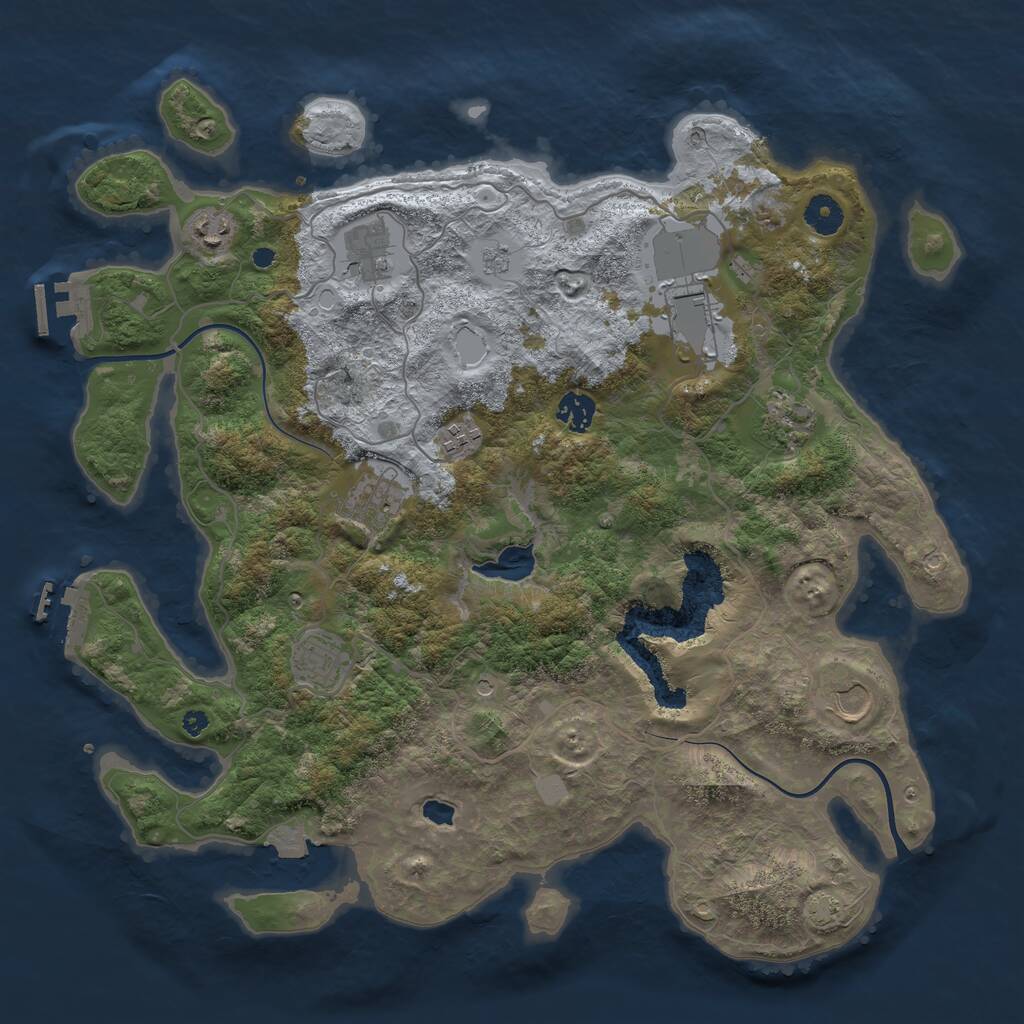Rust Map: Procedural Map, Size: 4000, Seed: 879369280, 15 Monuments