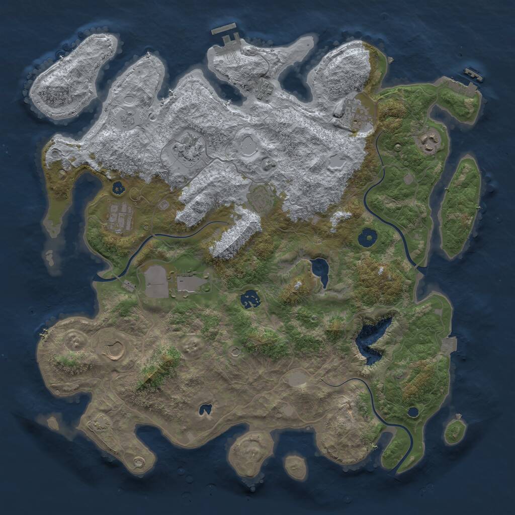 Rust Map: Procedural Map, Size: 4100, Seed: 1234, 15 Monuments