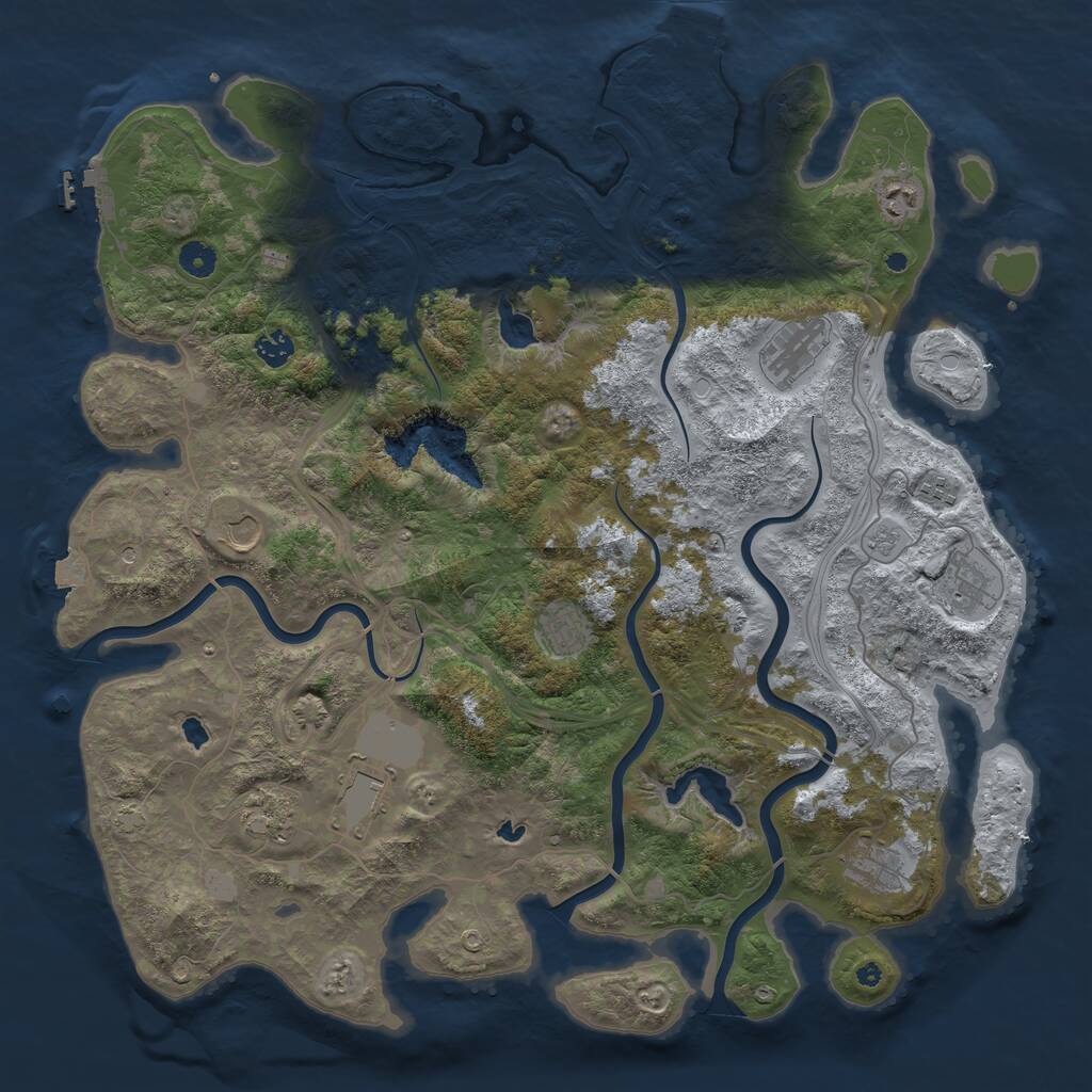 Rust Map: Procedural Map, Size: 4500, Seed: 5326, 16 Monuments