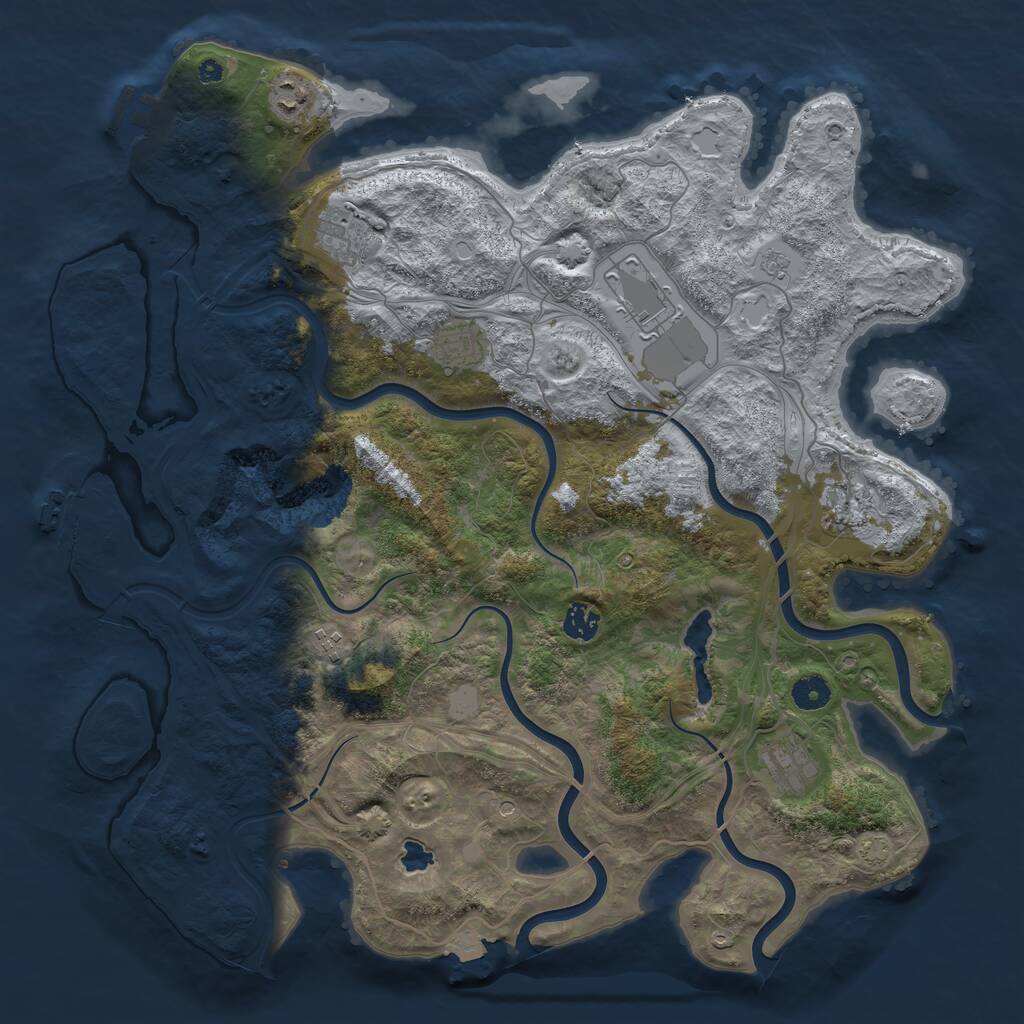Rust Map: Procedural Map, Size: 4250, Seed: 1141545984, 14 Monuments