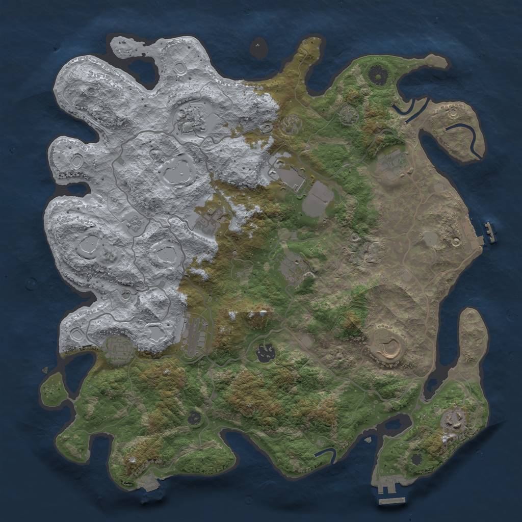 Rust Map: Procedural Map, Size: 4000, Seed: 413870187, 18 Monuments