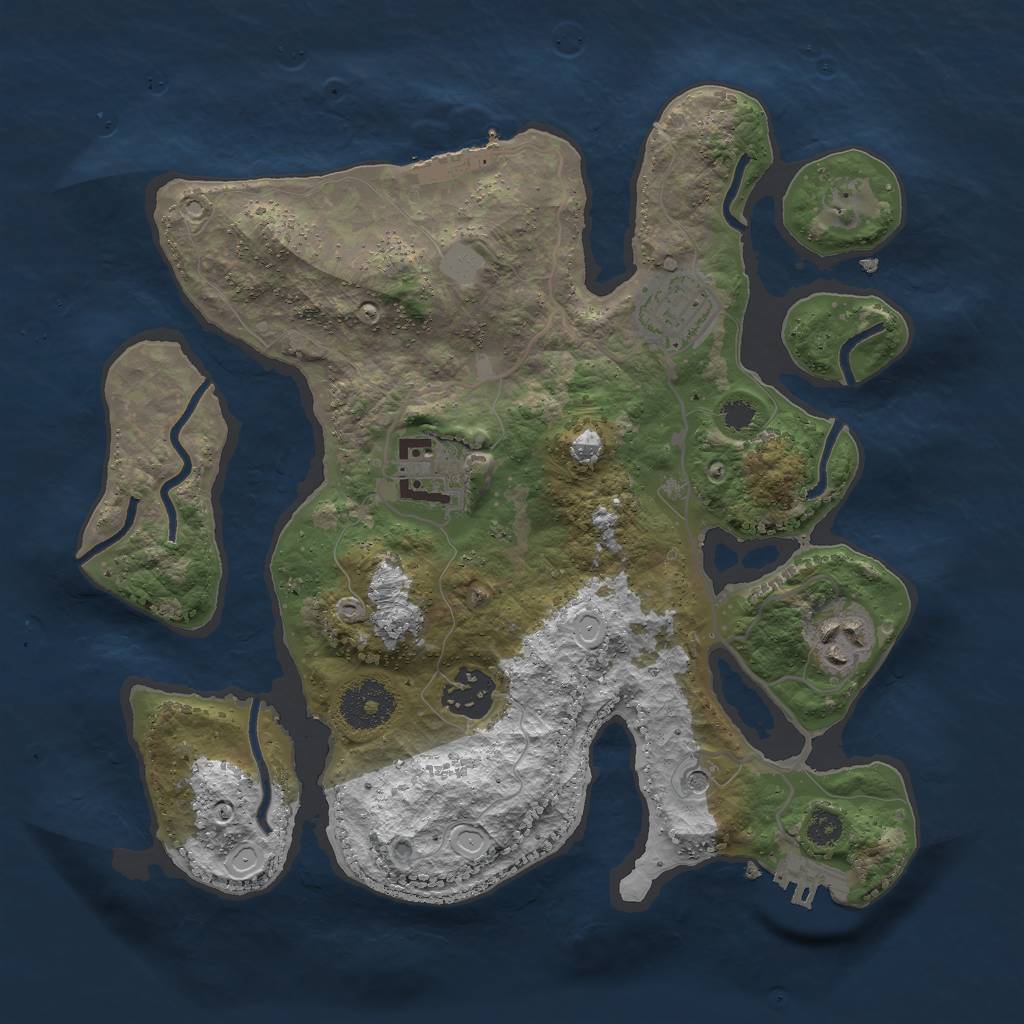 Rust Map: Procedural Map, Size: 3000, Seed: 816321, 12 Monuments