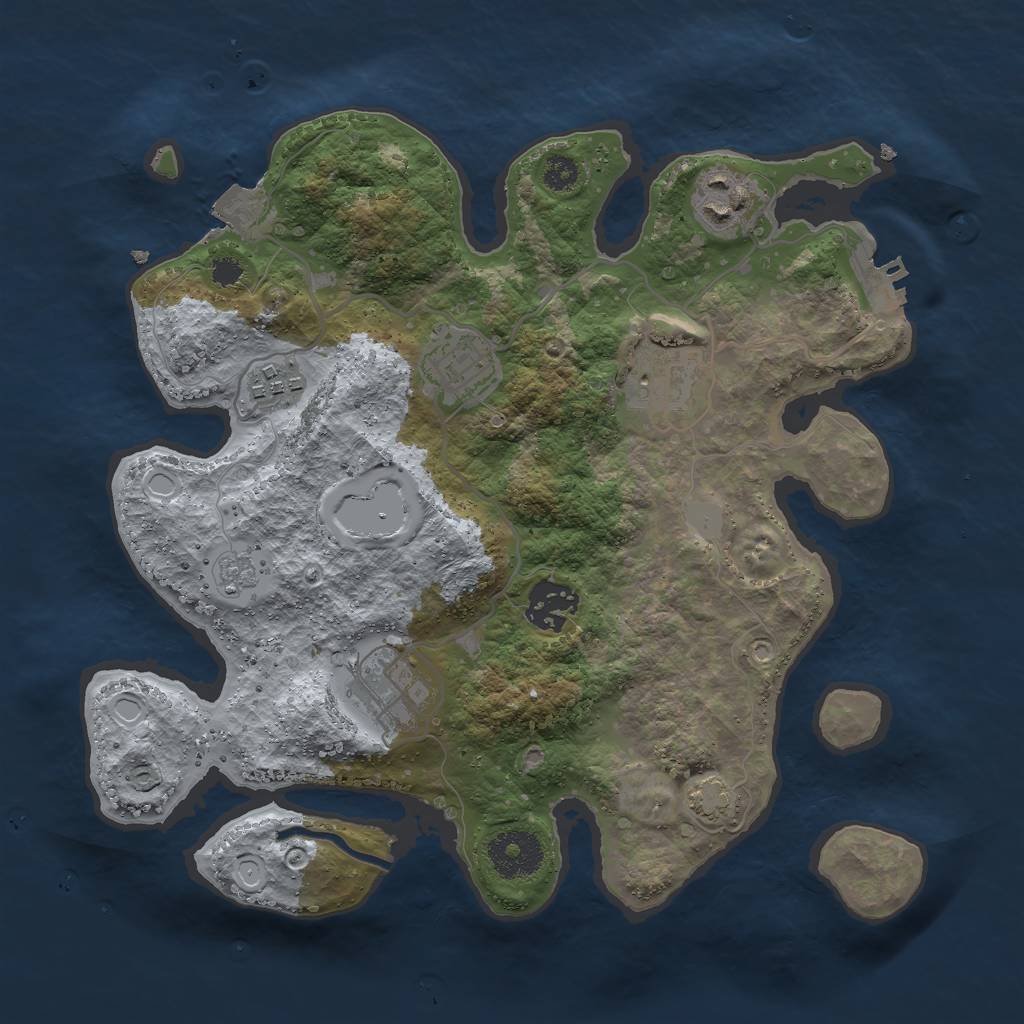 Rust Map: Procedural Map, Size: 3000, Seed: 178906, 12 Monuments