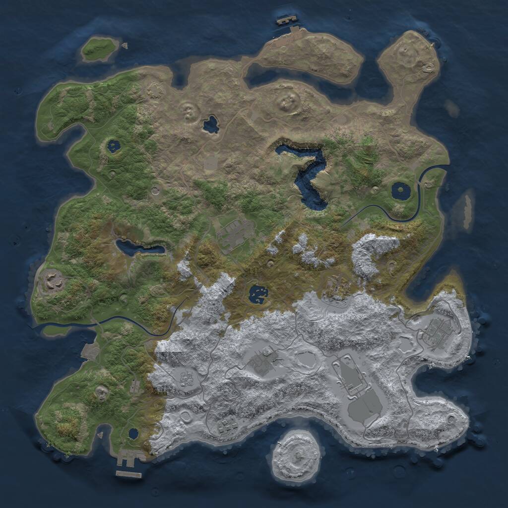 Rust Map: Procedural Map, Size: 4000, Seed: 1169109309, 14 Monuments