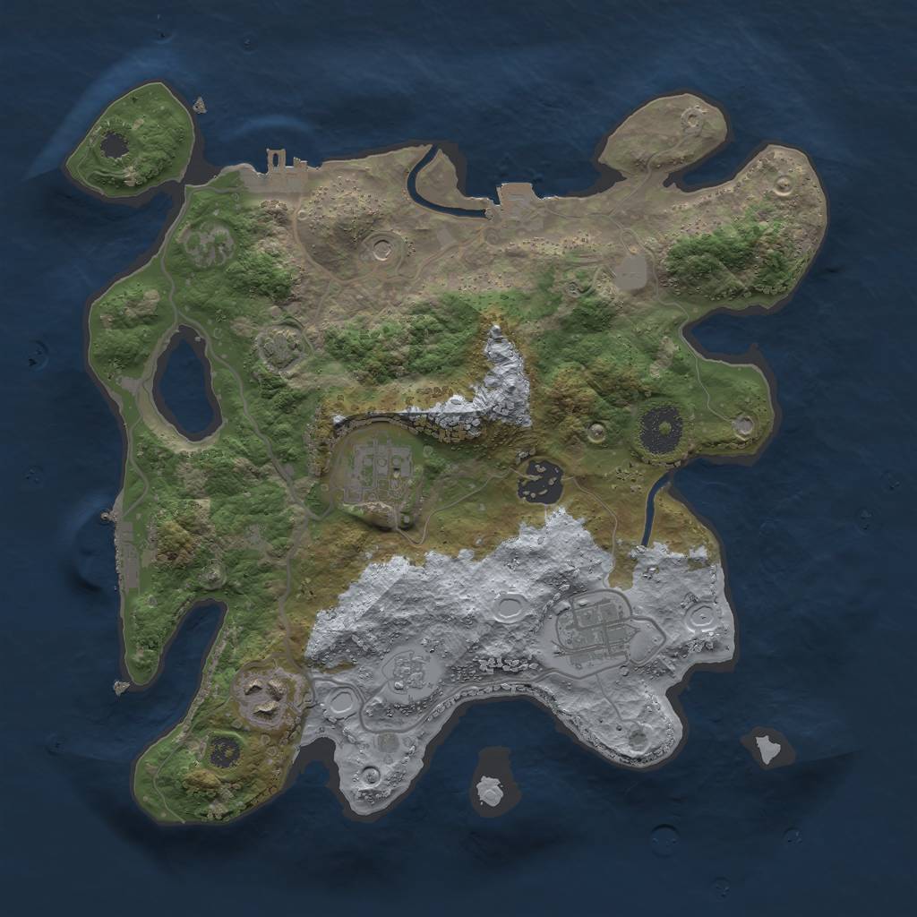 Rust Map: Procedural Map, Size: 3000, Seed: 154901, 12 Monuments