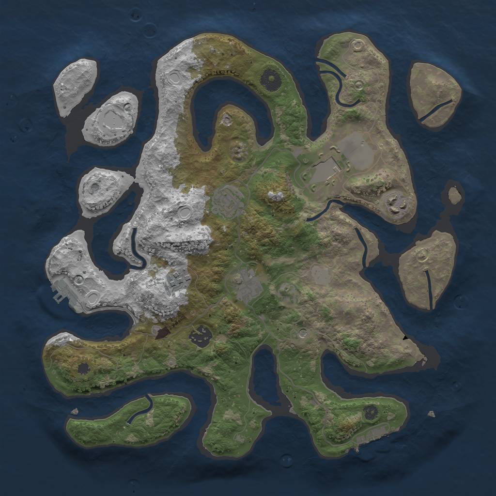 Rust Map: Procedural Map, Size: 3500, Seed: 546756, 14 Monuments