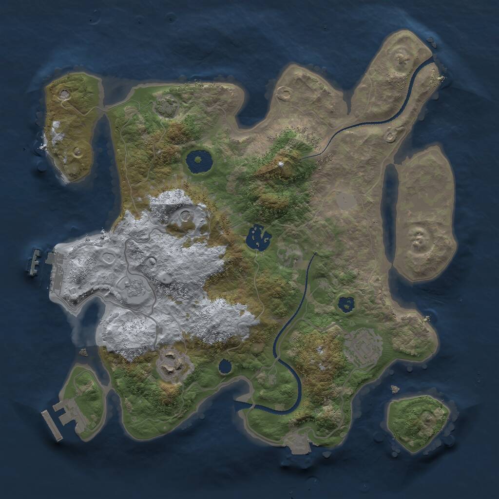 Rust Map: Procedural Map, Size: 3000, Seed: 228485, 9 Monuments