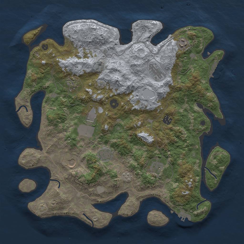Rust Map: Procedural Map, Size: 4000, Seed: 1978406861, 17 Monuments