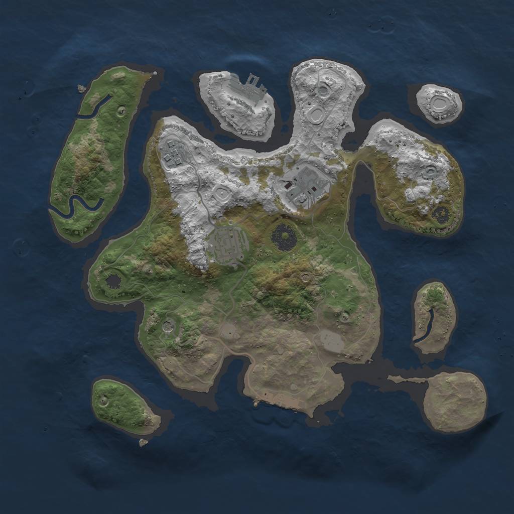 Rust Map: Procedural Map, Size: 3000, Seed: 941442, 11 Monuments