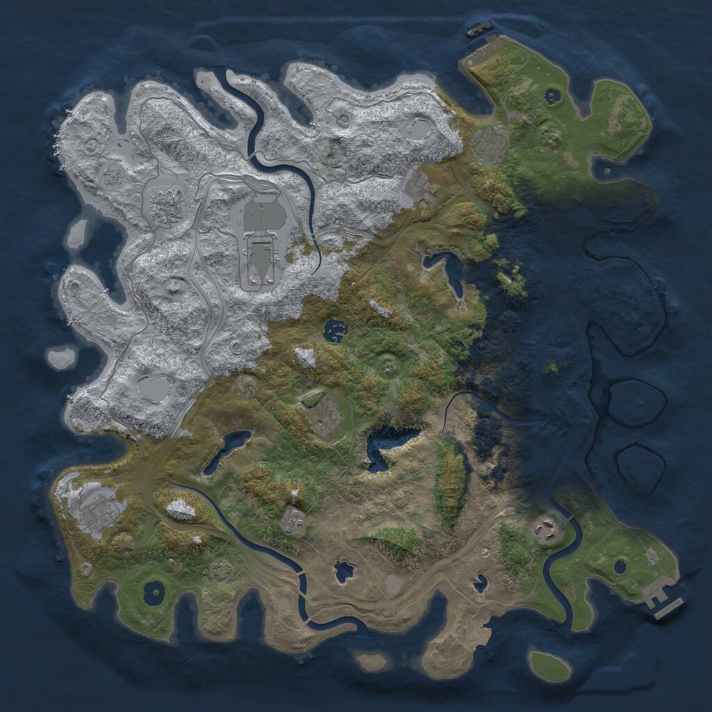 Rust Map: Procedural Map, Size: 4500, Seed: 465063288, 15 Monuments