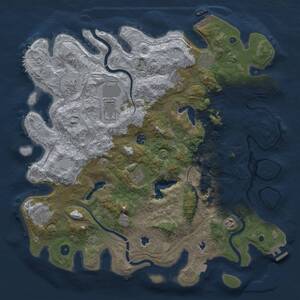 Thumbnail Rust Map: Procedural Map, Size: 4500, Seed: 465063288, 15 Monuments