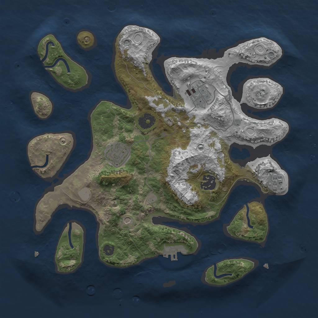 Rust Map: Procedural Map, Size: 3000, Seed: 147544, 11 Monuments