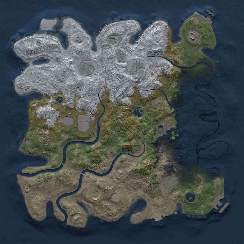 Rust Map: Procedural Map, Size: 3850, Seed: 1636246545, 16 Monuments