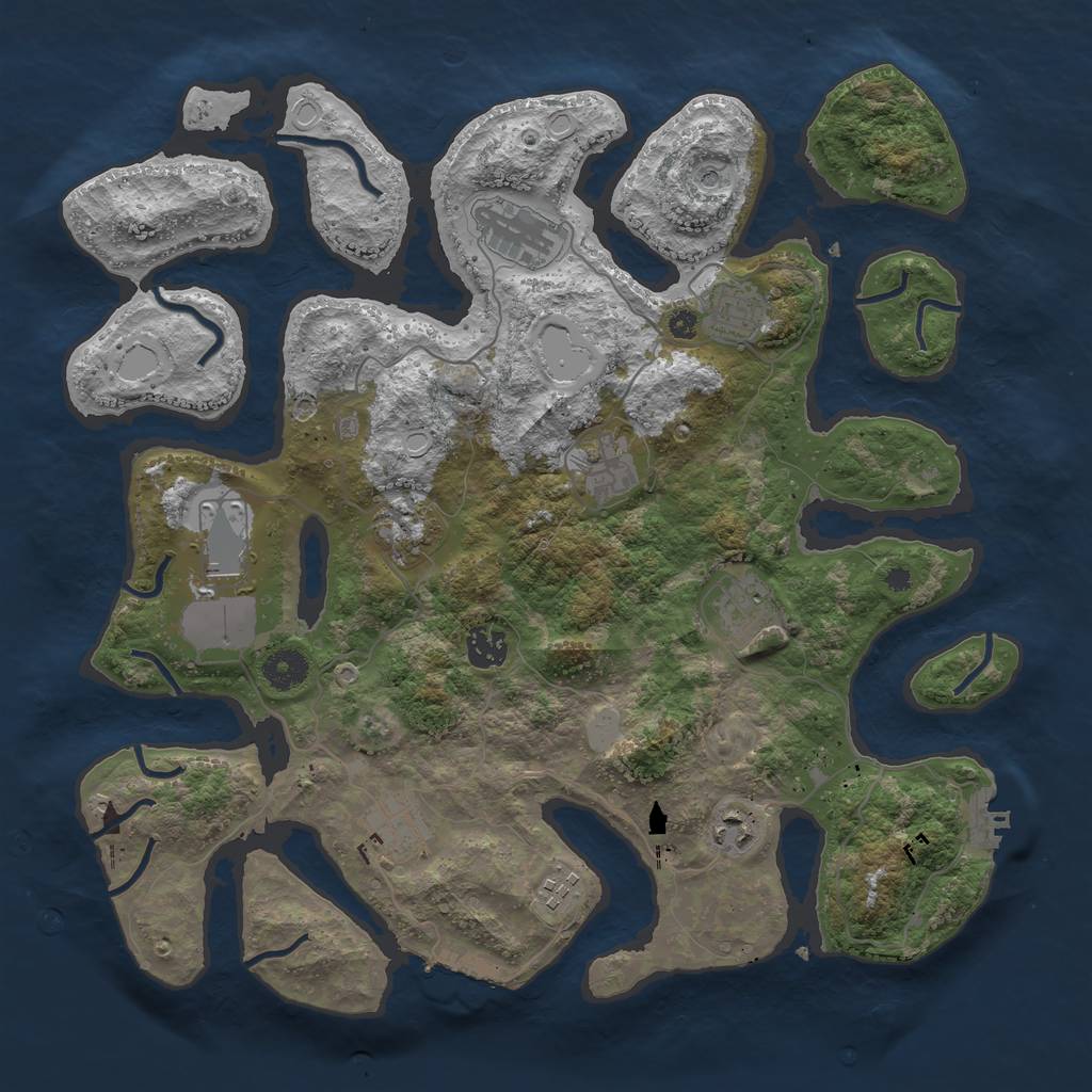 Rust Map: Procedural Map, Size: 3850, Seed: 1636246545, 18 Monuments