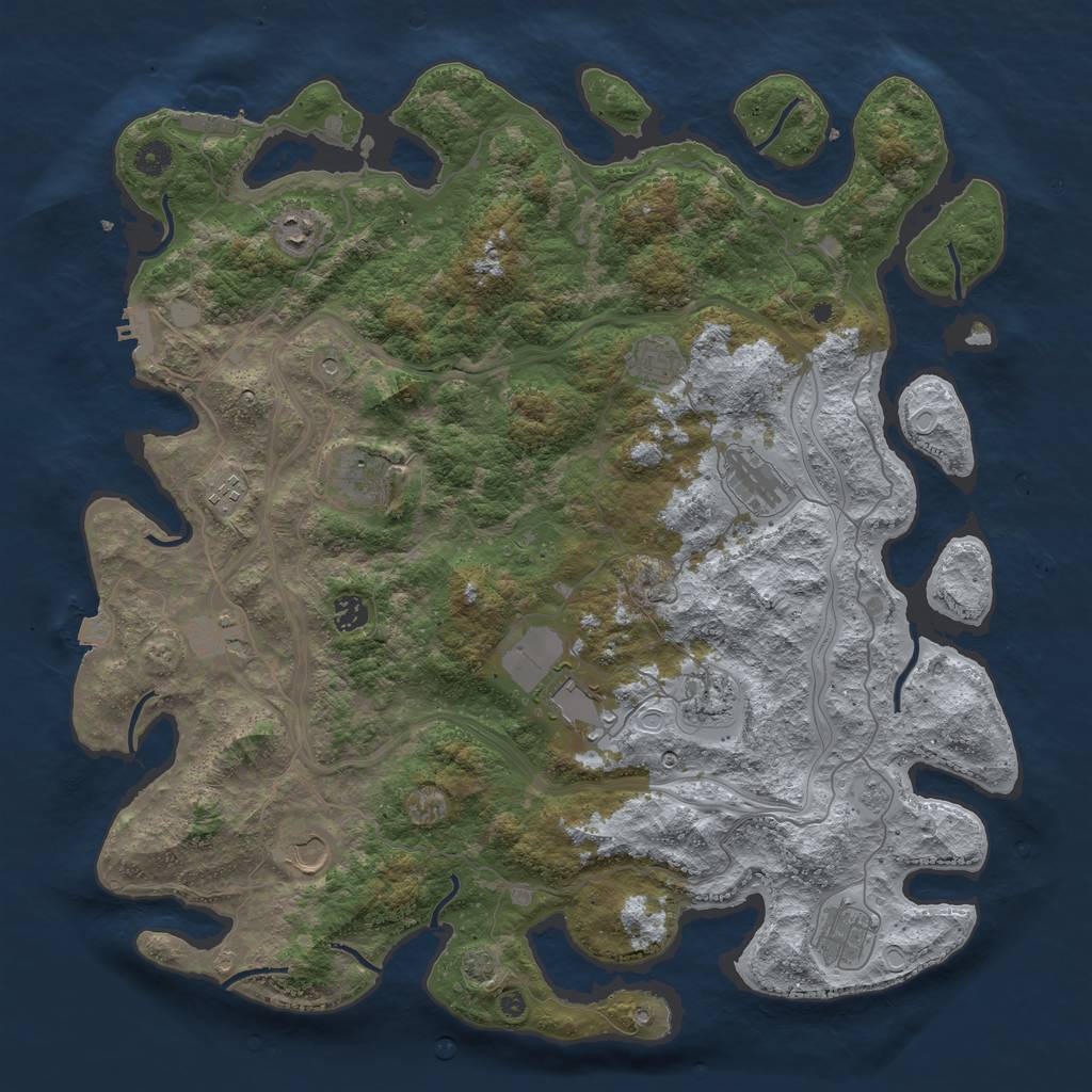 Rust Map: Procedural Map, Size: 4500, Seed: 1748878997, 19 Monuments