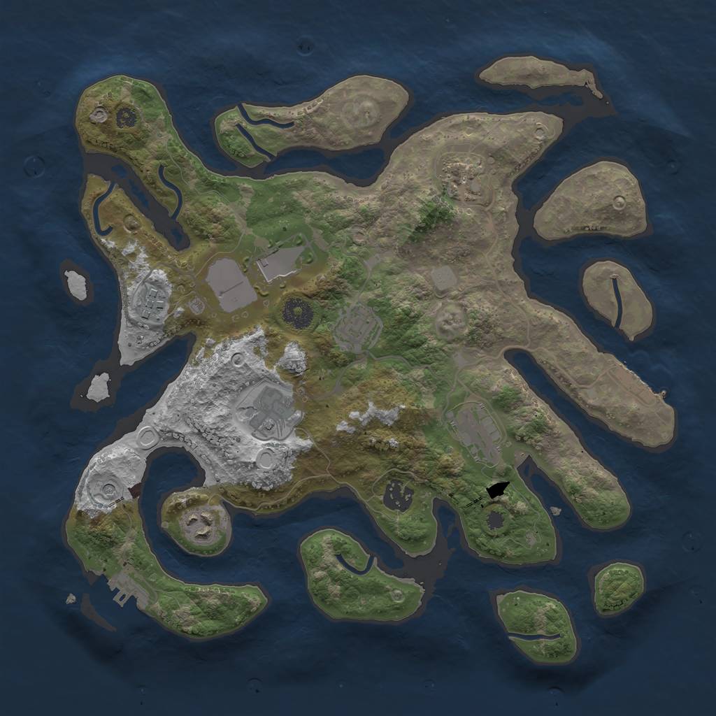 Rust Map: Procedural Map, Size: 3500, Seed: 20369588, 16 Monuments