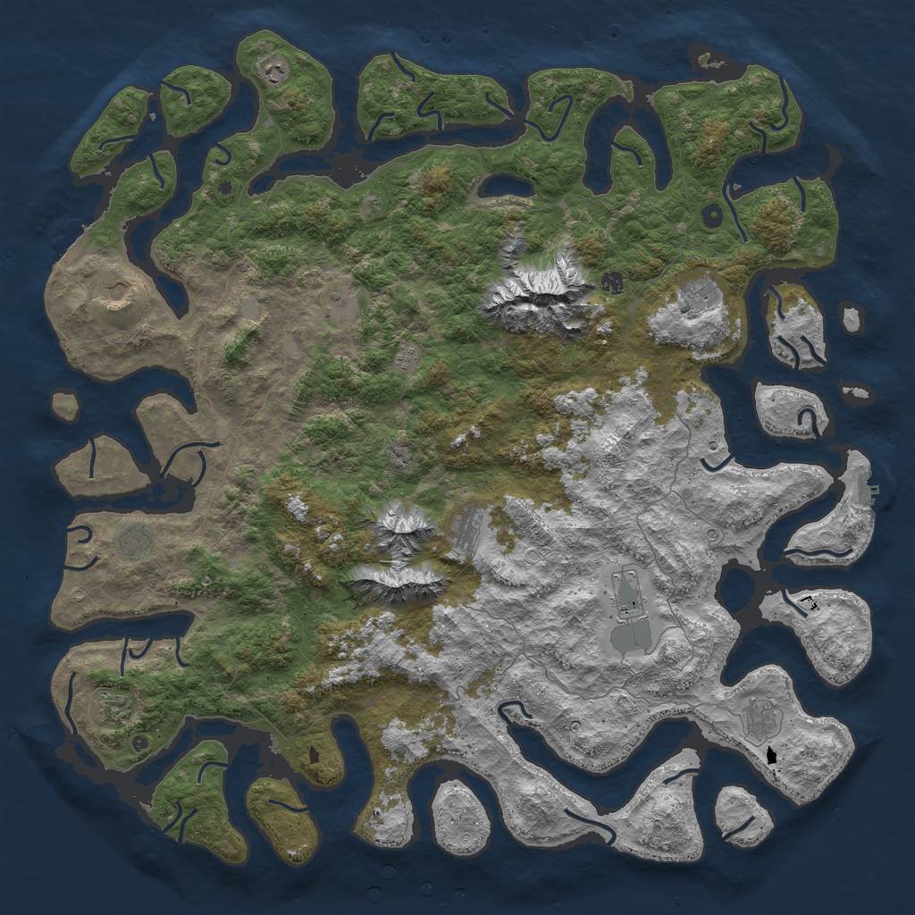 Rust Map: Procedural Map, Size: 6000, Seed: 12456, 19 Monuments