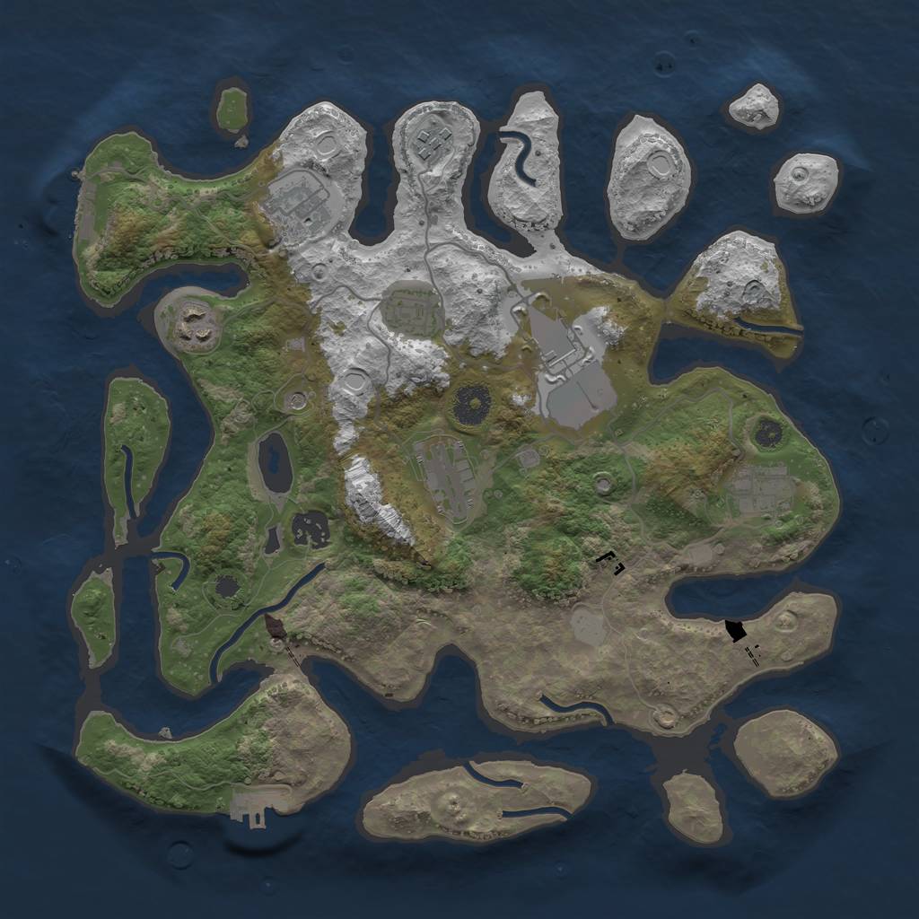 Rust Map: Procedural Map, Size: 3500, Seed: 1426464526, 16 Monuments