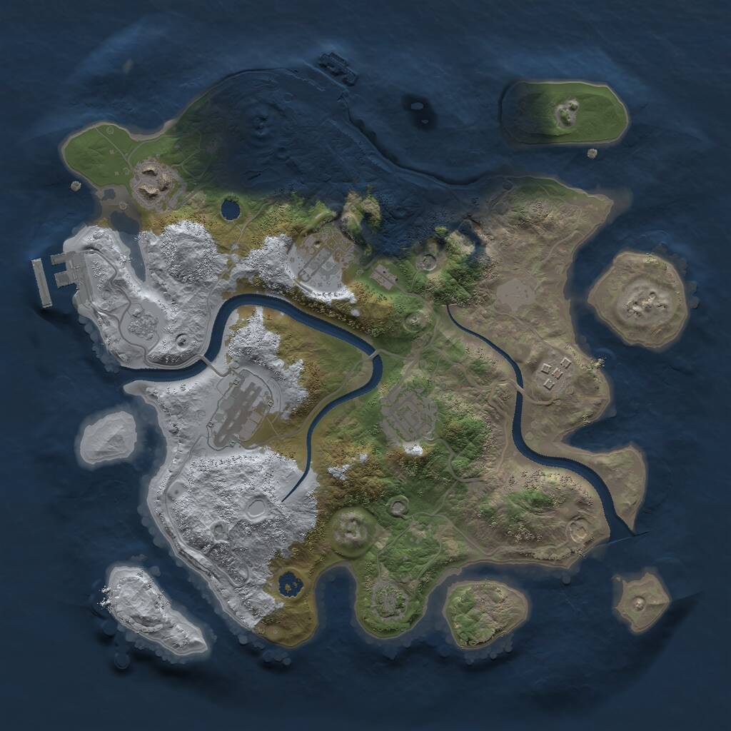 Rust Map: Procedural Map, Size: 3000, Seed: 816772, 11 Monuments