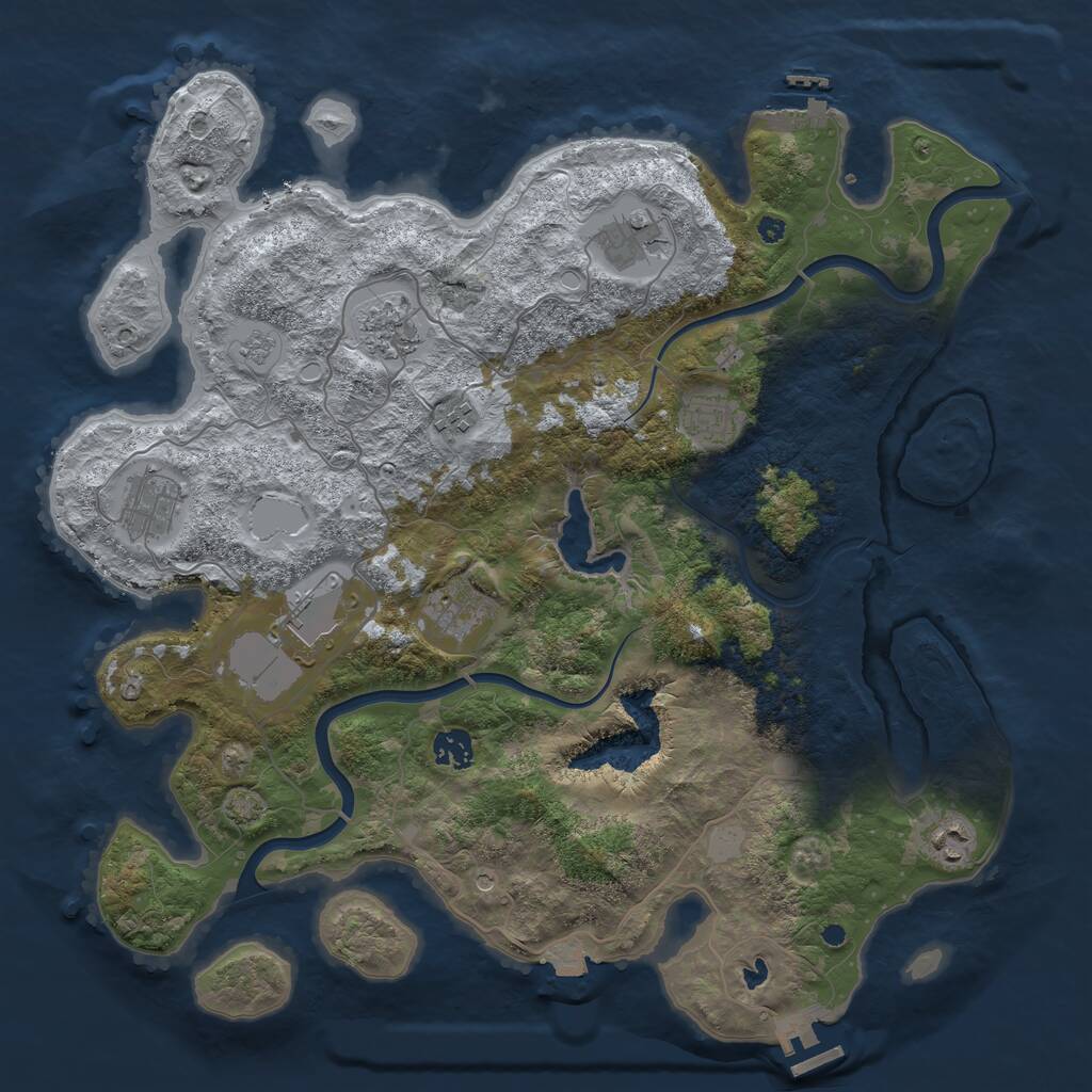 Rust Map: Procedural Map, Size: 4000, Seed: 1116726694, 15 Monuments
