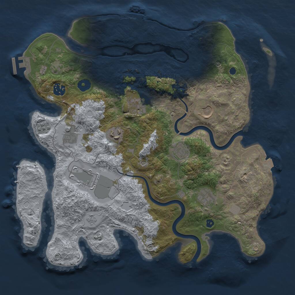 Rust Map: Procedural Map, Size: 3550, Seed: 785980, 15 Monuments