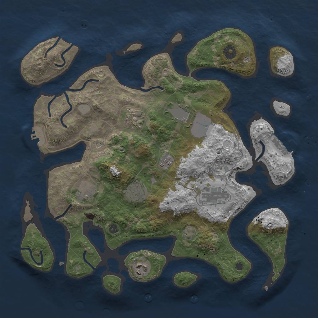 Rust Map: Procedural Map, Size: 3500, Seed: 371, 15 Monuments