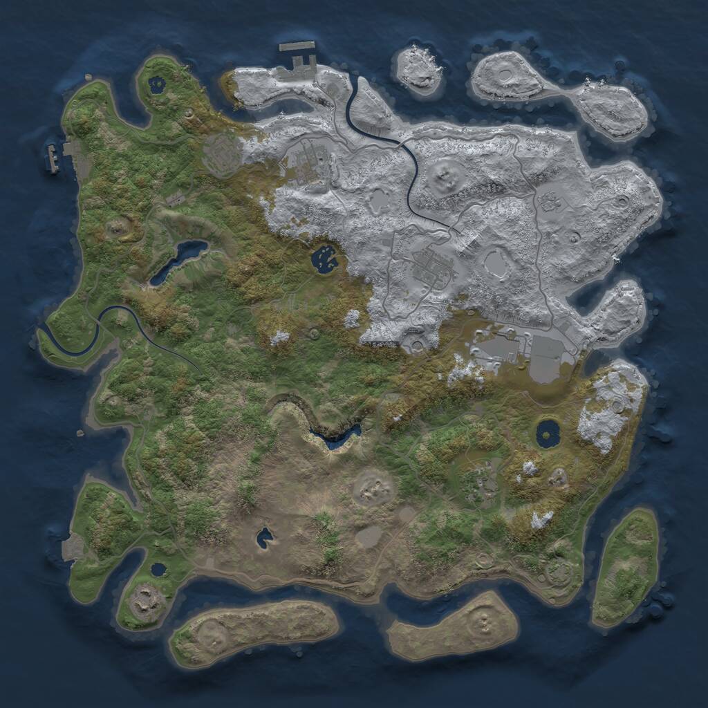 Rust Map: Procedural Map, Size: 4000, Seed: 68963463, 13 Monuments