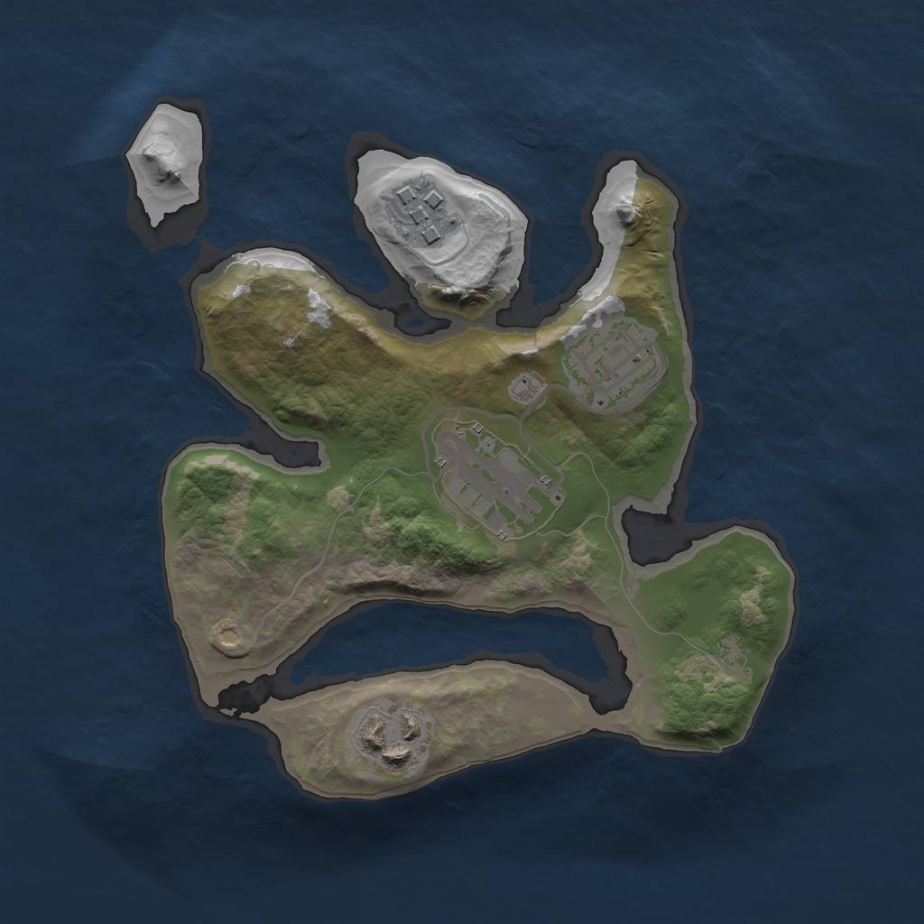 Rust Map: Barren, Size: 2200, Seed: 1973556558, 6 Monuments