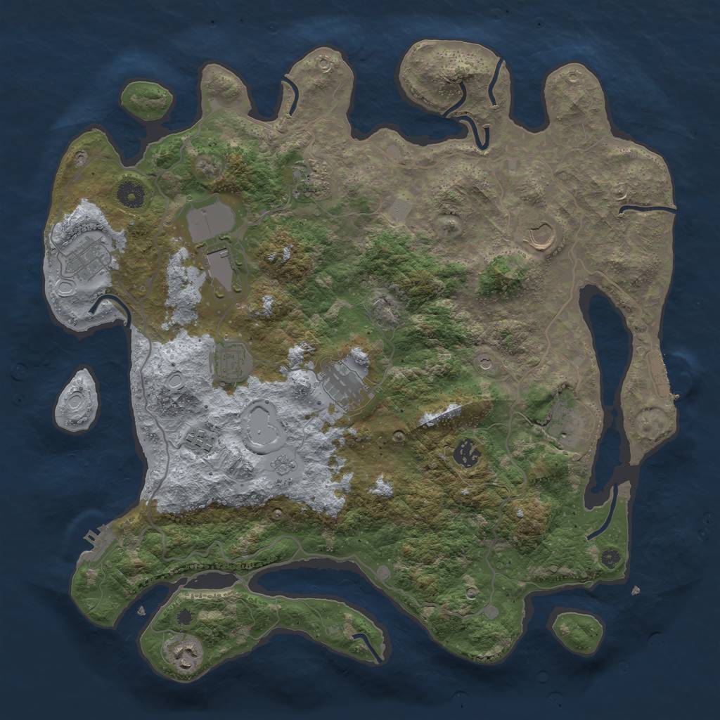 Rust Map: Procedural Map, Size: 4000, Seed: 473460, 17 Monuments