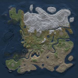 Thumbnail Rust Map: Procedural Map, Size: 4500, Seed: 11111, 17 Monuments