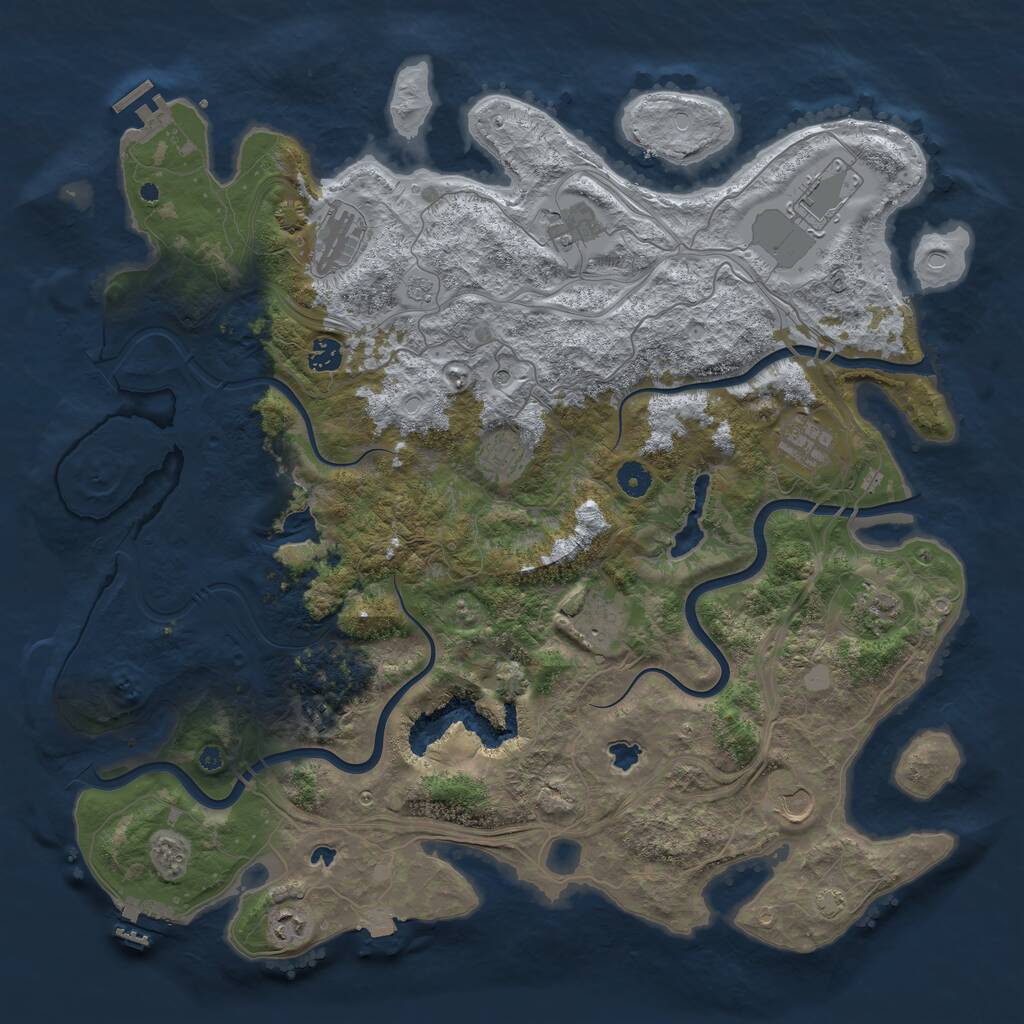 Rust Map: Procedural Map, Size: 4500, Seed: 11111, 17 Monuments