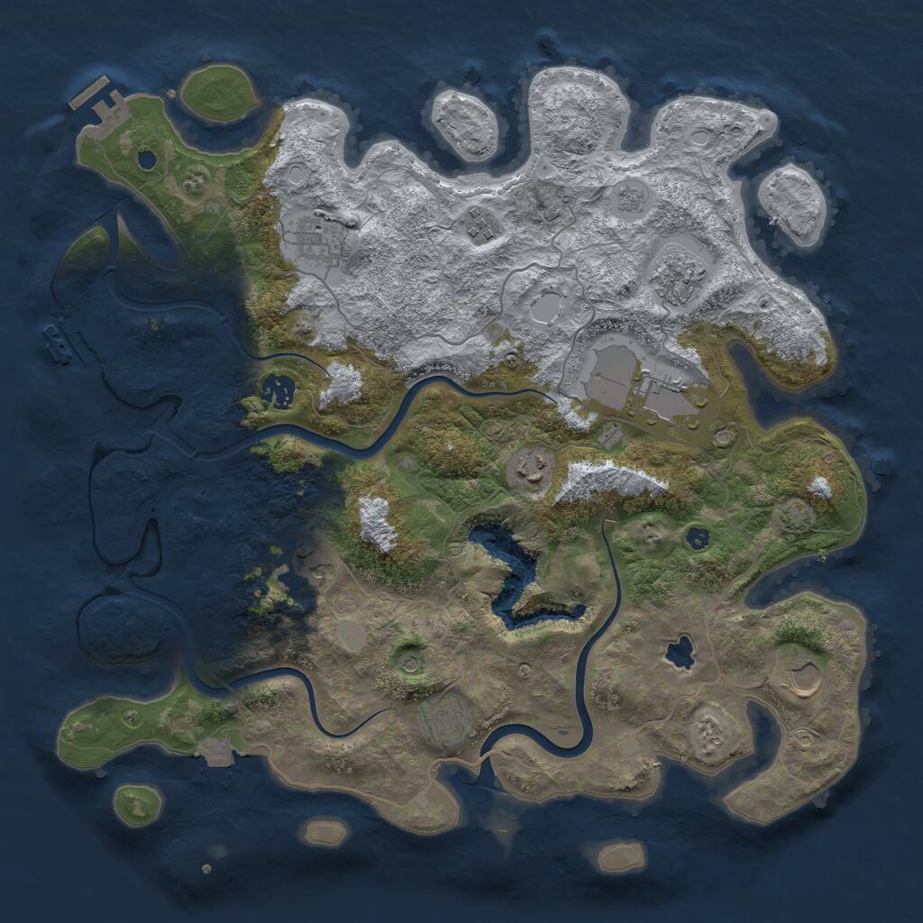 Rust Map: Procedural Map, Size: 4000, Seed: 758119008, 15 Monuments