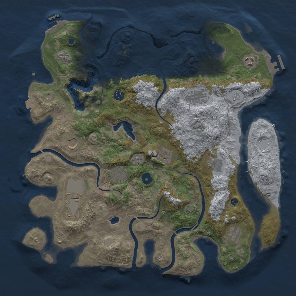 Rust Map: Procedural Map, Size: 4050, Seed: 935845588, 16 Monuments