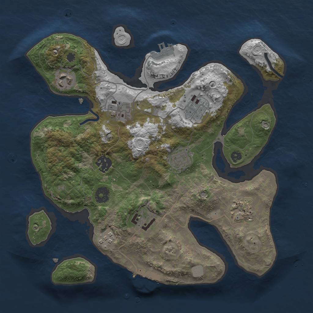 Rust Map: Procedural Map, Size: 3000, Seed: 1738026057, 15 Monuments
