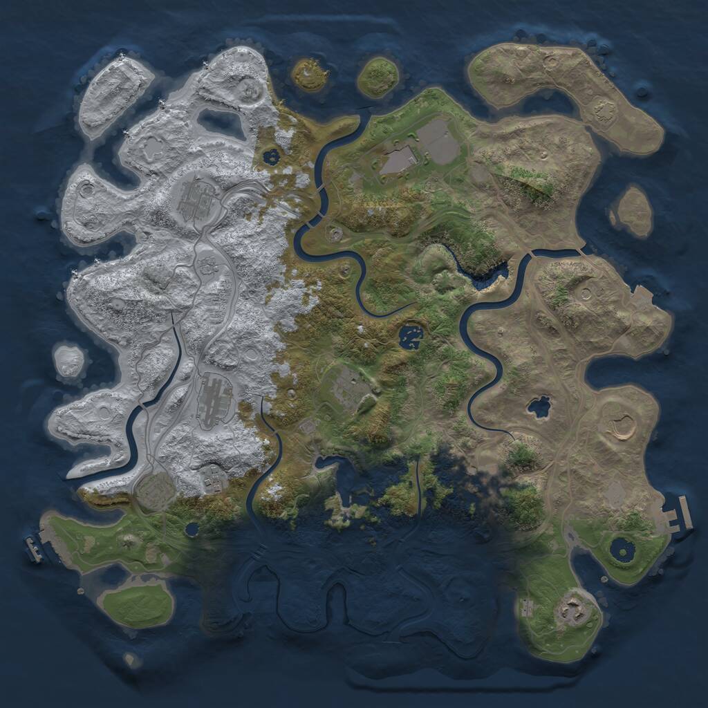Rust Map: Procedural Map, Size: 4250, Seed: 11733, 16 Monuments